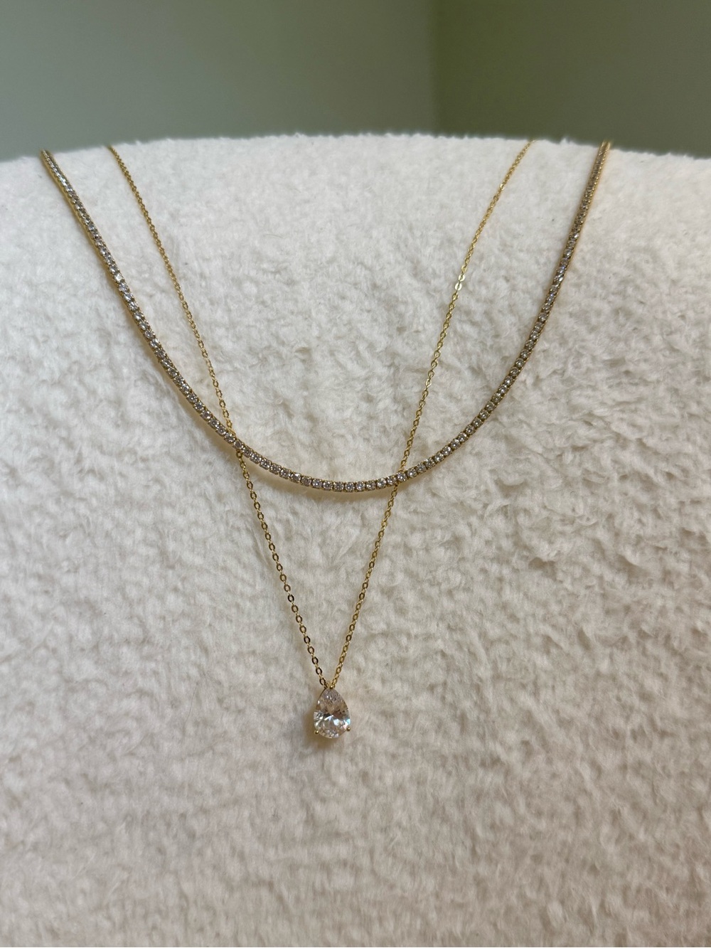Gold Necklace Set - 925 Sterling Silver, 18K Gold and Rhodium